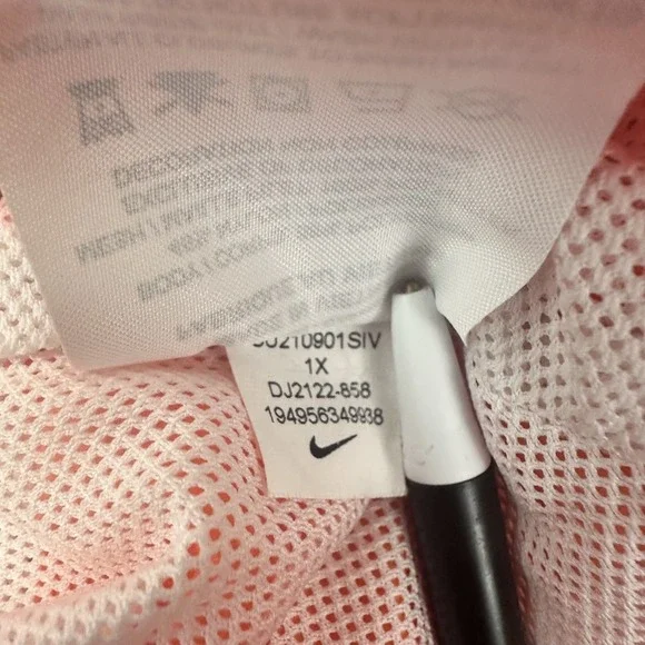 nike windbreaker jacket wome's size 1X JUST DO IT orange pullover lightweight - Picture 7 of 12